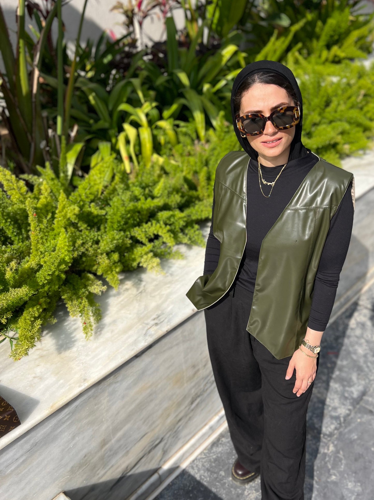 Reverse black x olive vest