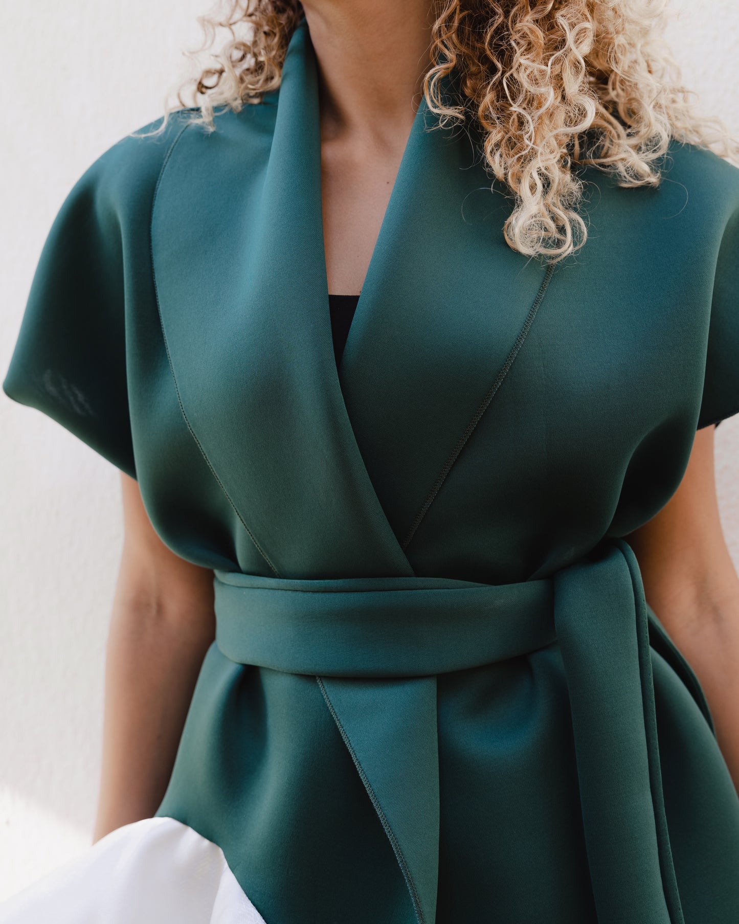 Ruffled Vest in Green