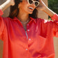 PEACH LINEN BLEND OVERSIZED SHIRT
