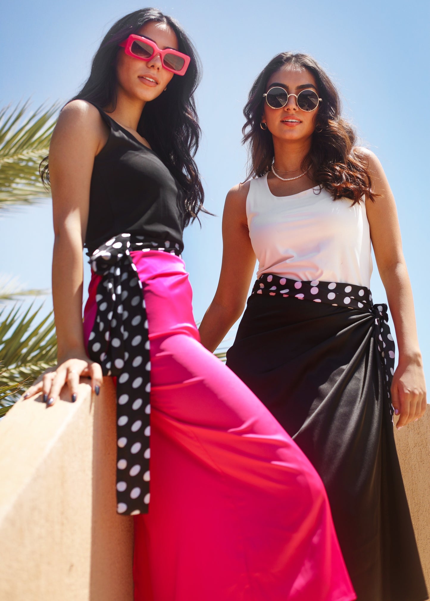 POLKA DOTS MY WRAP SKIRT IN BLACK