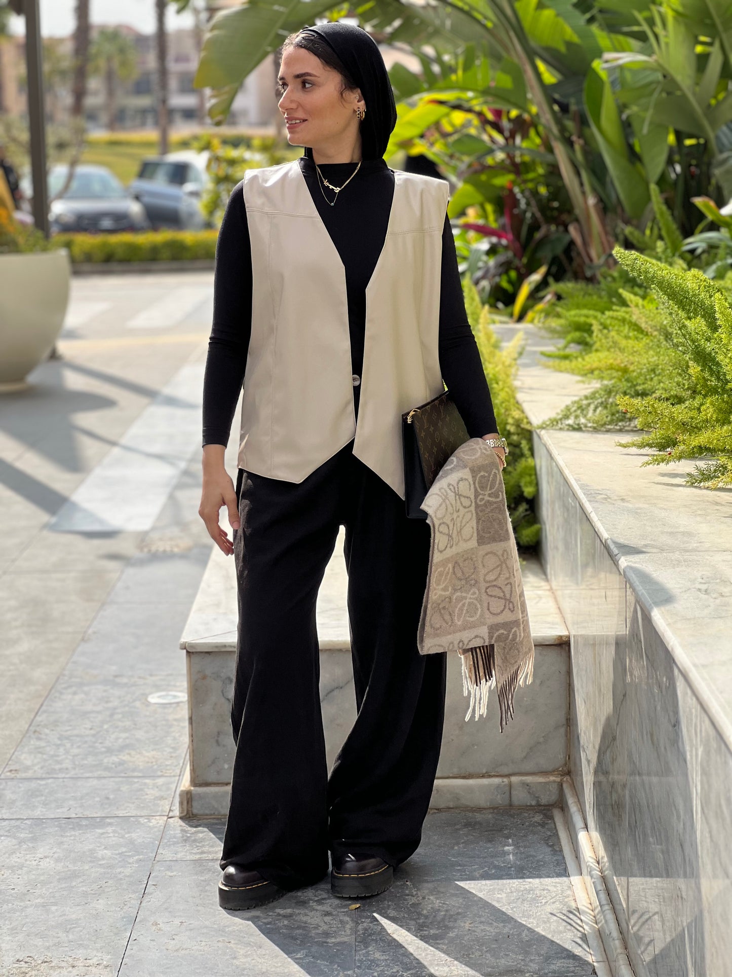 Reverse olive x beige vest