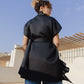 Organza Ruffled Vest in Black