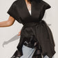 Organza Ruffled Vest in Black