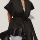 Organza Ruffled Vest in Black
