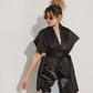 Organza Ruffled Vest in Black