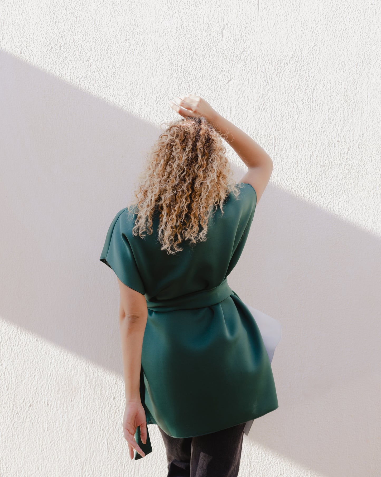 Ruffled Vest in Green