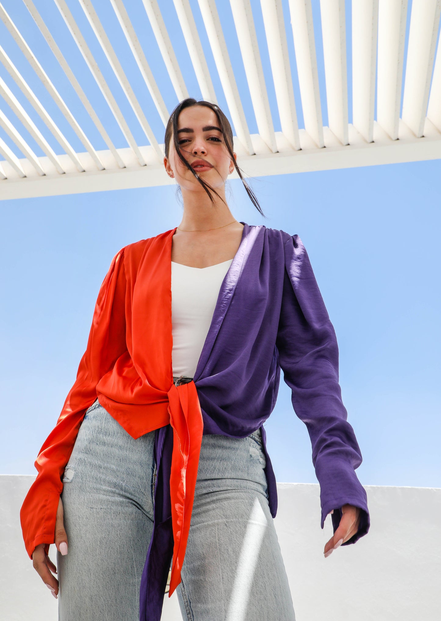 Purple X Orange Kimono to Wrap