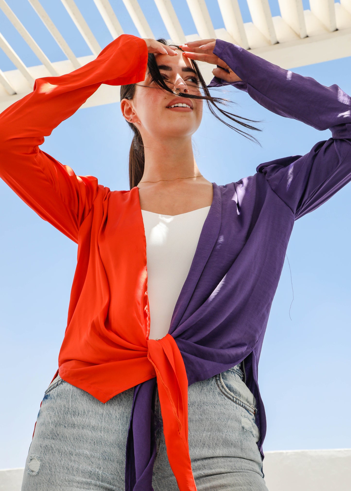 Purple X Orange Kimono to Wrap