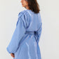 Draped Shoulder Blue Set