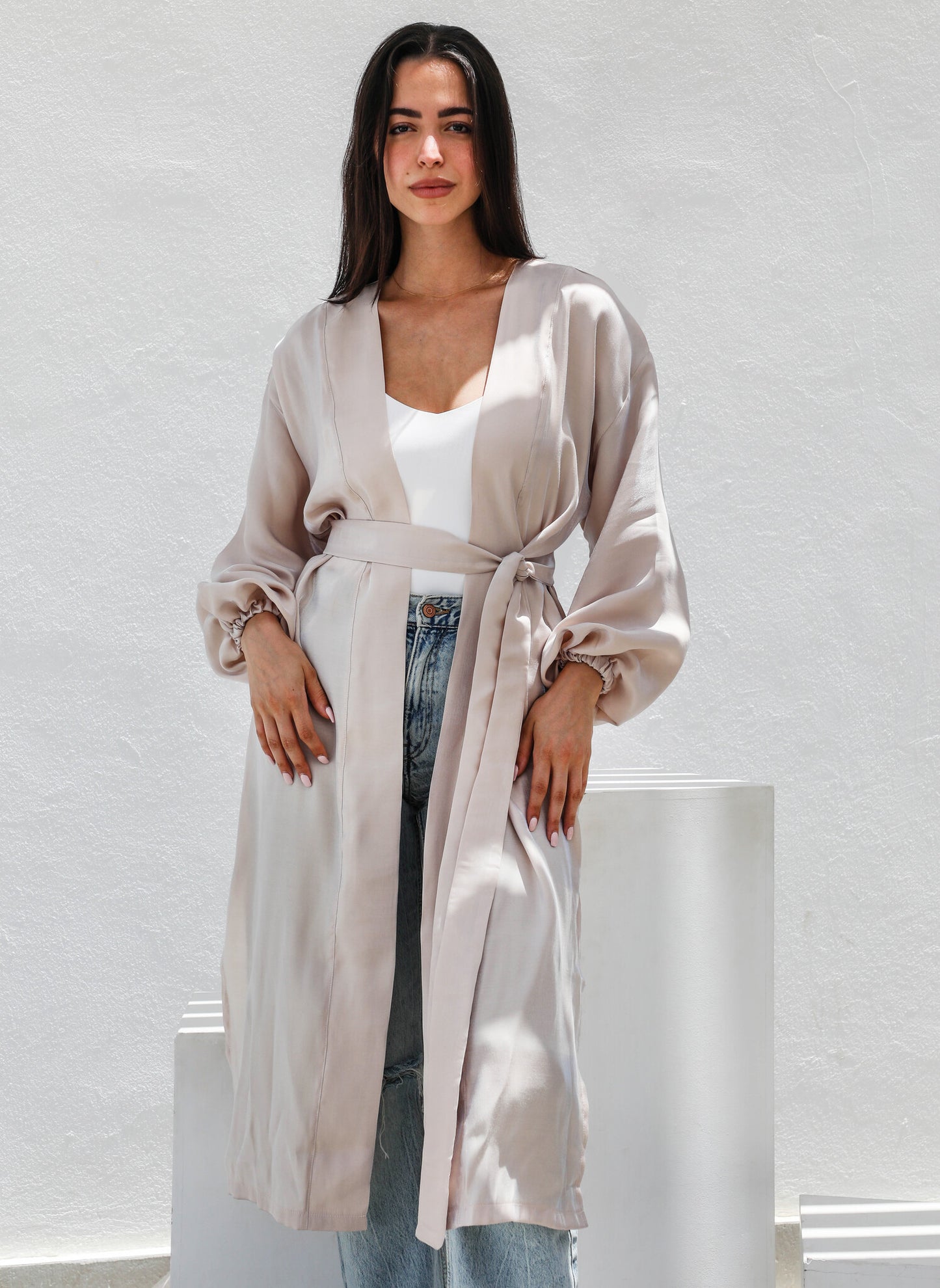 Beige Shinny Cardigan