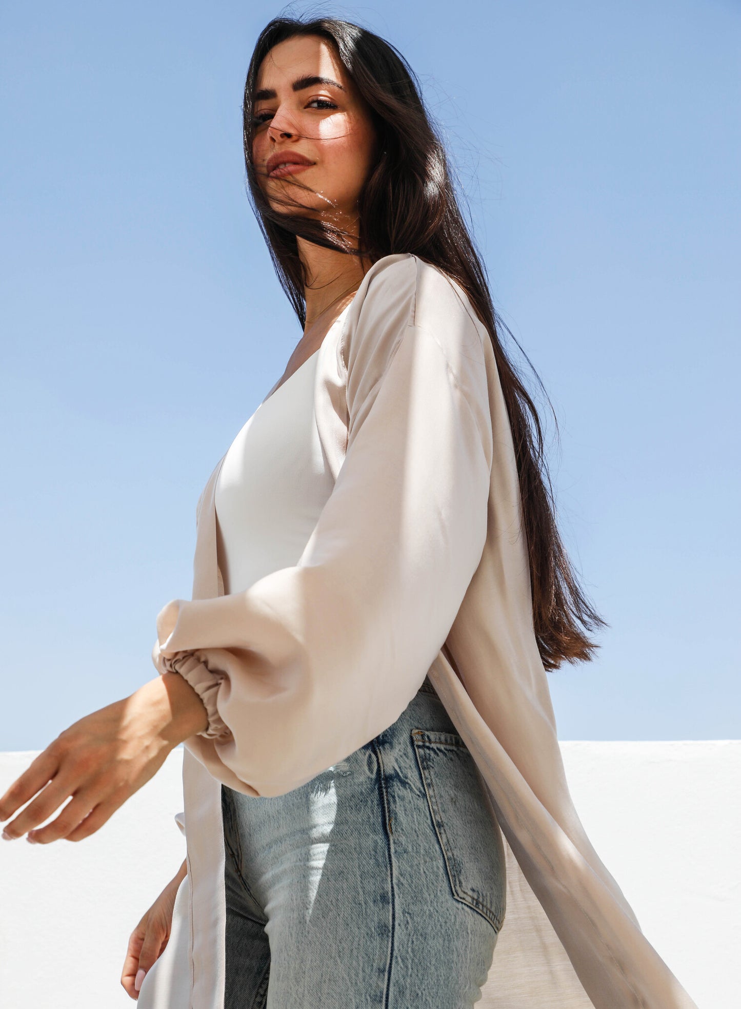 Beige Shinny Cardigan