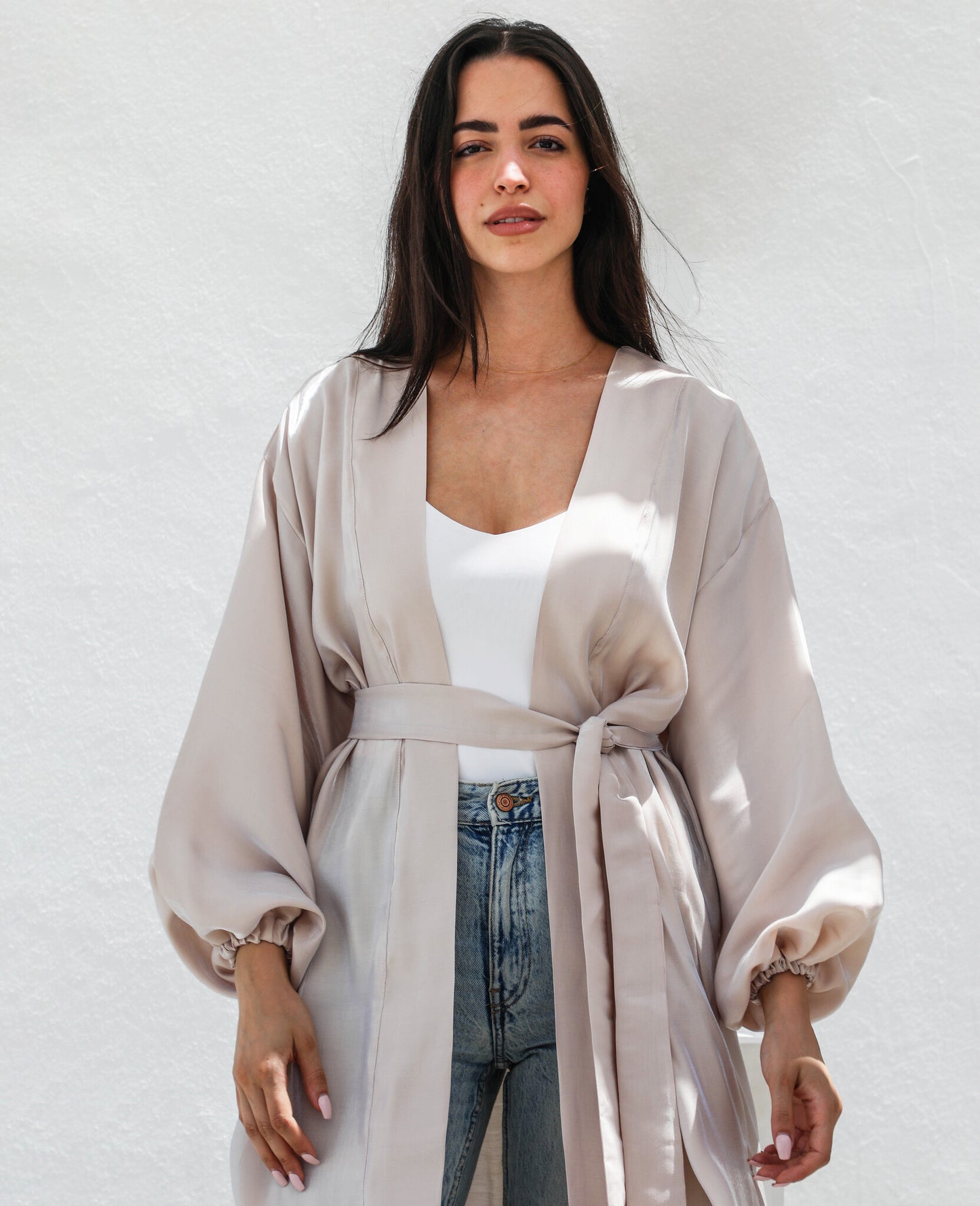 Beige Shinny Cardigan